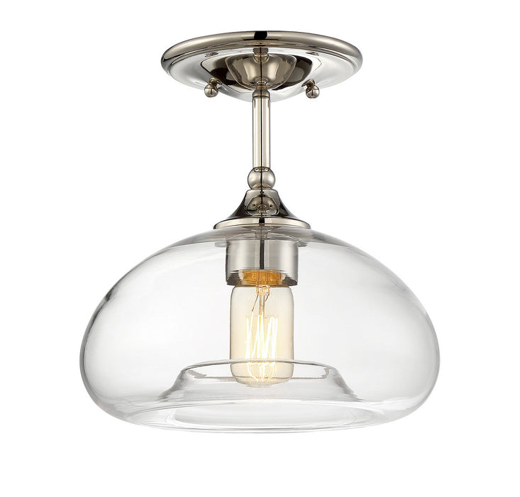 Meridian M60017PN One Light Semi-Flush Mount, Polished Nickel