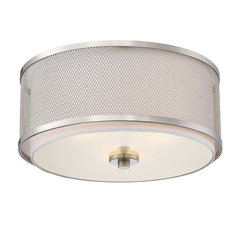 Meridian M60018BN Three Light Flush Mount, Brushed Nickel