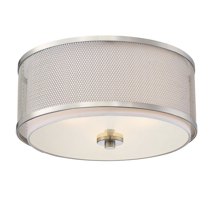 Meridian M60018BN Three Light Flush Mount, Brushed Nickel