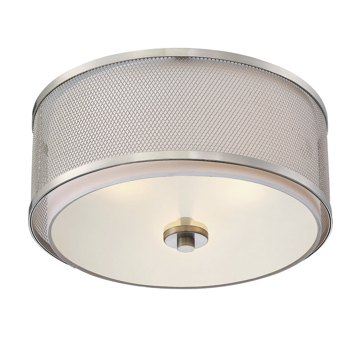 Meridian M60018BN Three Light Flush Mount, Brushed Nickel