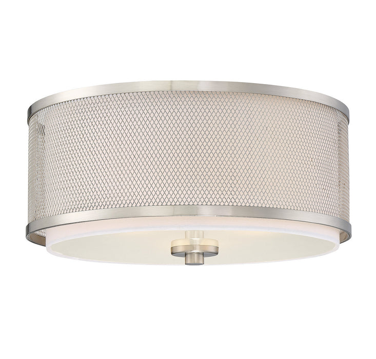 Meridian M60018BN Three Light Flush Mount, Brushed Nickel