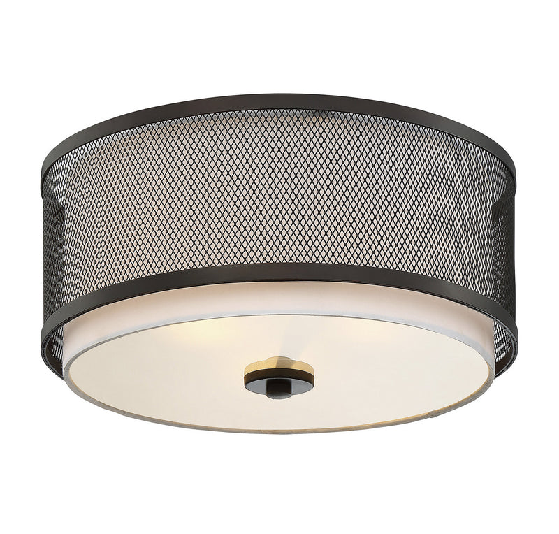 Meridian M60018ORB Three Light Flush Mount, Oil Rubbed Bronze