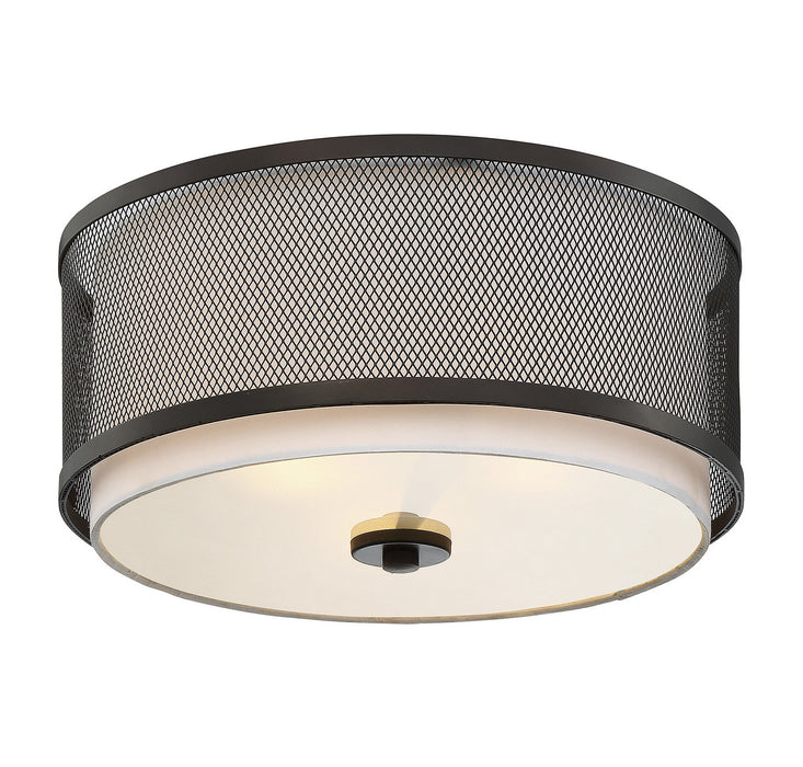 Meridian M60018ORB Three Light Flush Mount, Oil Rubbed Bronze