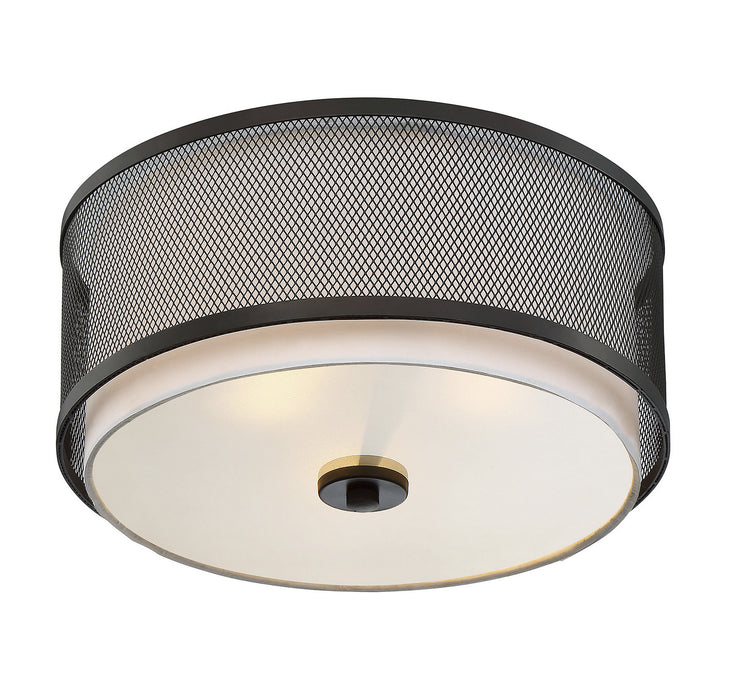 Meridian M60018ORB Three Light Flush Mount, Oil Rubbed Bronze