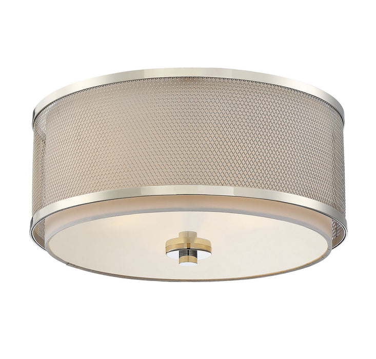 Meridian M60018PN Three Light Flush Mount, Polished Nickel