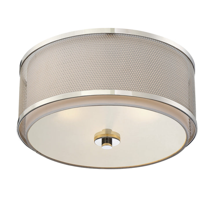 Meridian M60018PN Three Light Flush Mount, Polished Nickel