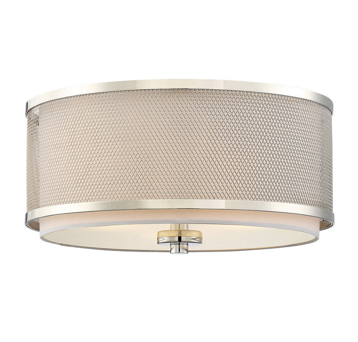 Meridian M60018PN Three Light Flush Mount, Polished Nickel