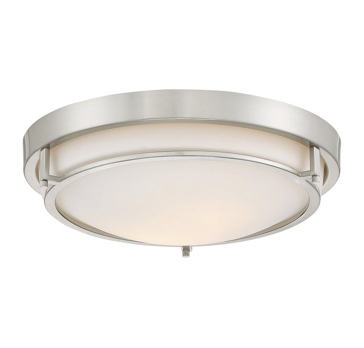 Meridian M60019BN Two Light Flush Mount, Brushed Nickel