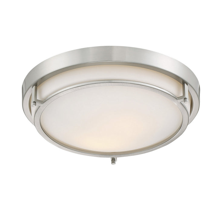 Meridian M60019BN Two Light Flush Mount, Brushed Nickel