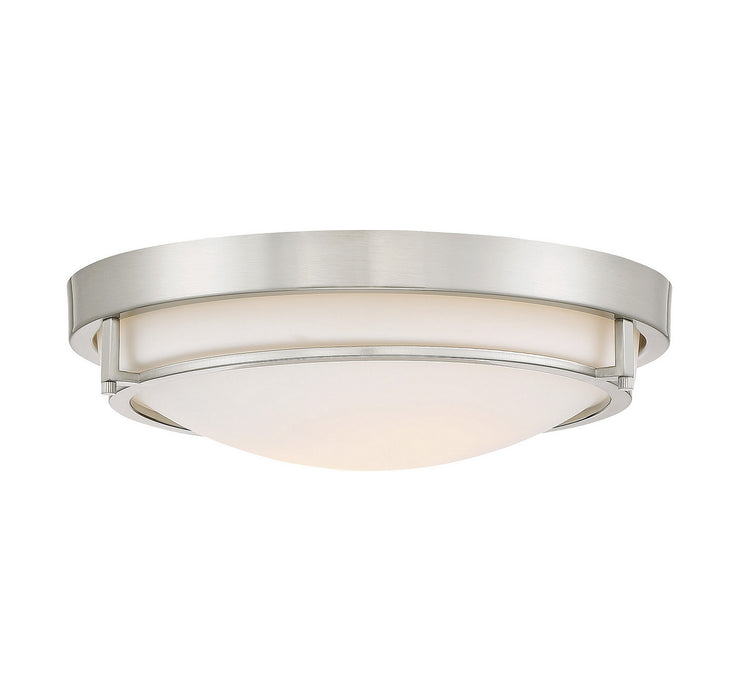 Meridian M60019BN Two Light Flush Mount, Brushed Nickel