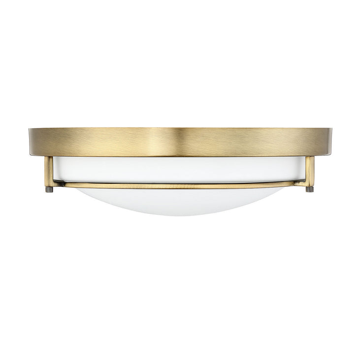 Meridian M60019NB Two Light Flush Mount, Natural Brass