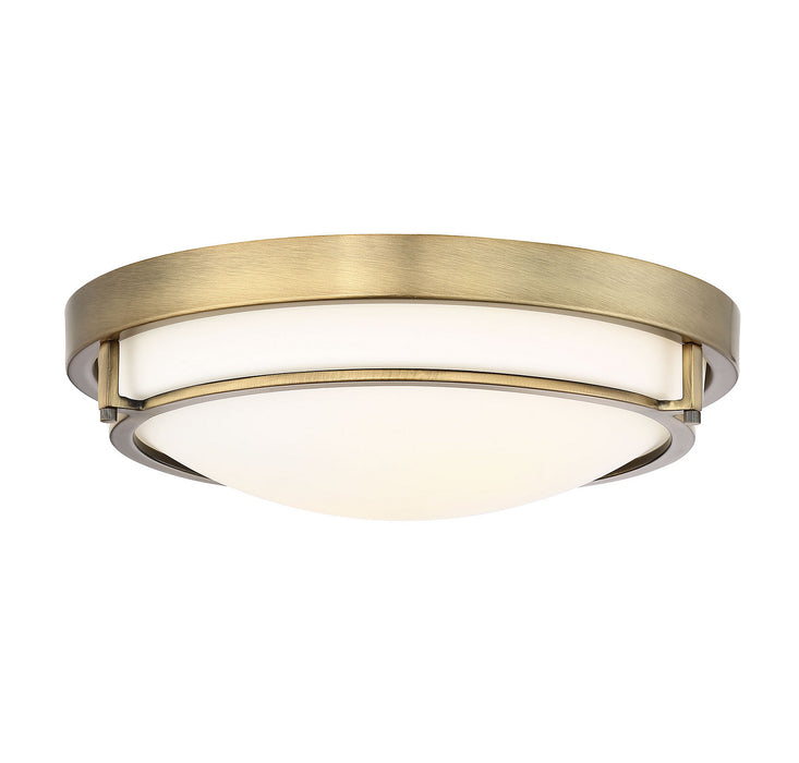 Meridian M60019NB Two Light Flush Mount, Natural Brass