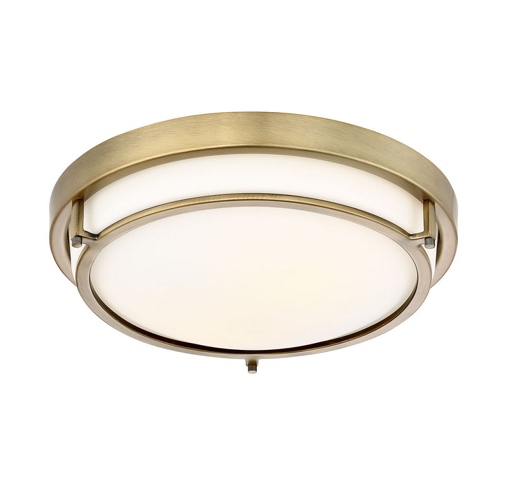 Meridian M60019NB Two Light Flush Mount, Natural Brass