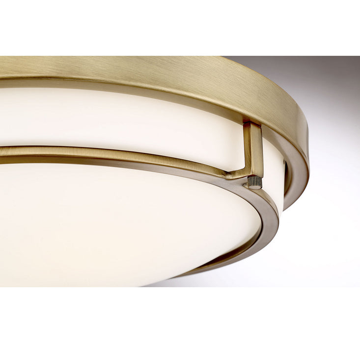 Meridian M60019NB Two Light Flush Mount, Natural Brass