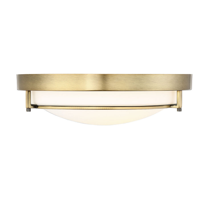 Meridian M60019NB Two Light Flush Mount, Natural Brass