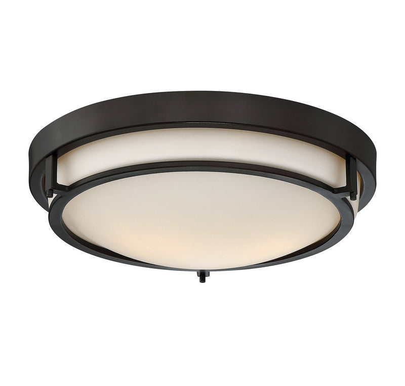 Meridian M60019ORB Two Light Flush Mount, Oil Rubbed Bronze