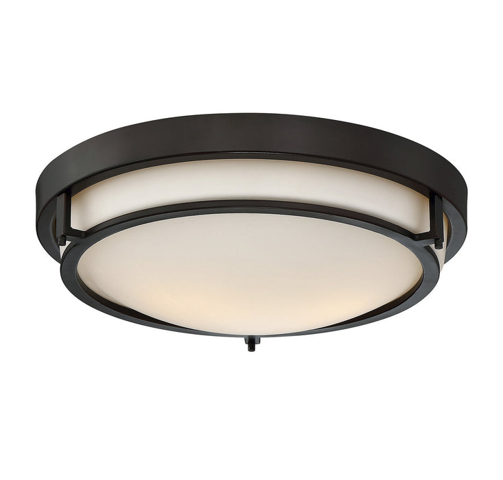 Meridian M60019ORB Two Light Flush Mount, Oil Rubbed Bronze