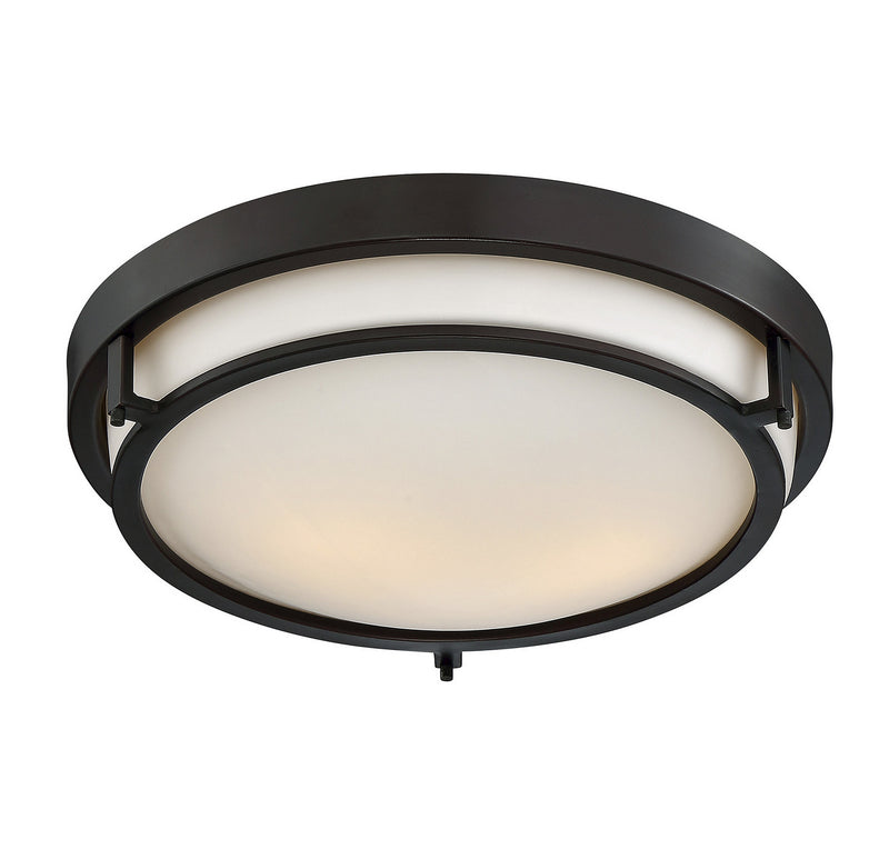 Meridian M60019ORB Two Light Flush Mount, Oil Rubbed Bronze