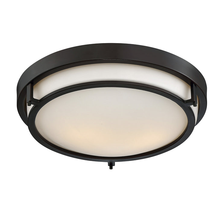 Meridian M60019ORB Two Light Flush Mount, Oil Rubbed Bronze