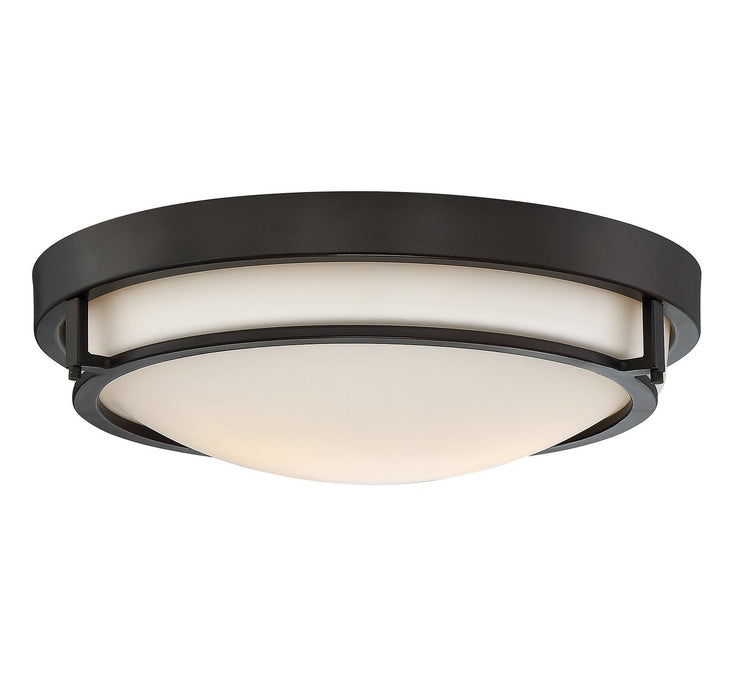 Meridian M60019ORB Two Light Flush Mount, Oil Rubbed Bronze