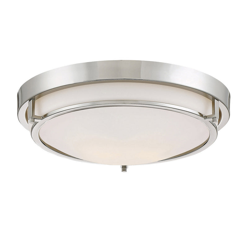 Meridian M60019PN Two Light Flush Mount, Polished Nickel