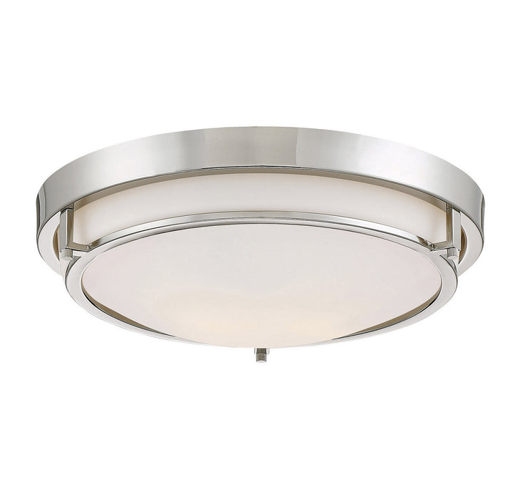 Meridian M60019PN Two Light Flush Mount, Polished Nickel