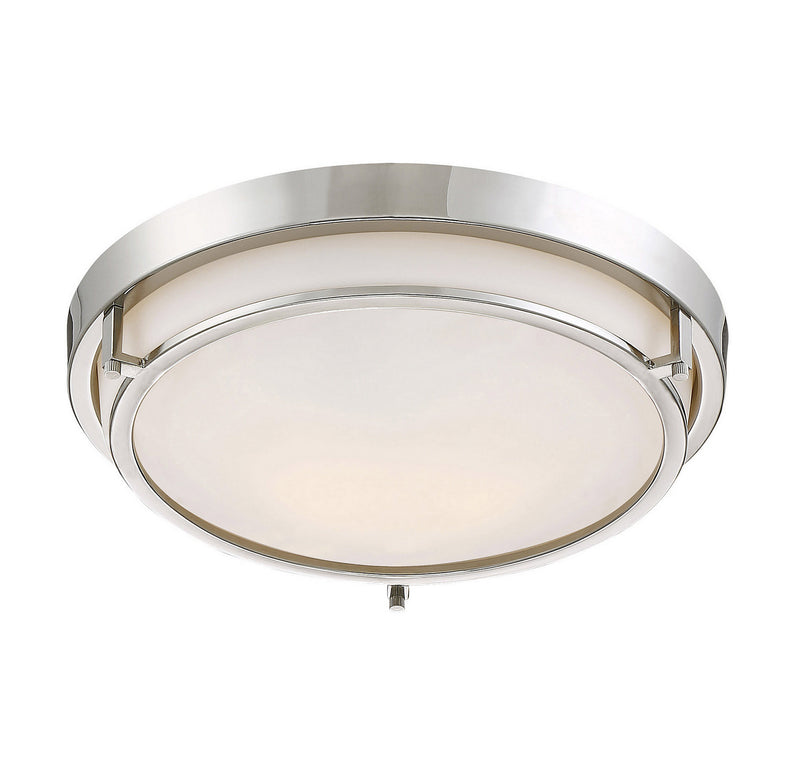 Meridian M60019PN Two Light Flush Mount, Polished Nickel