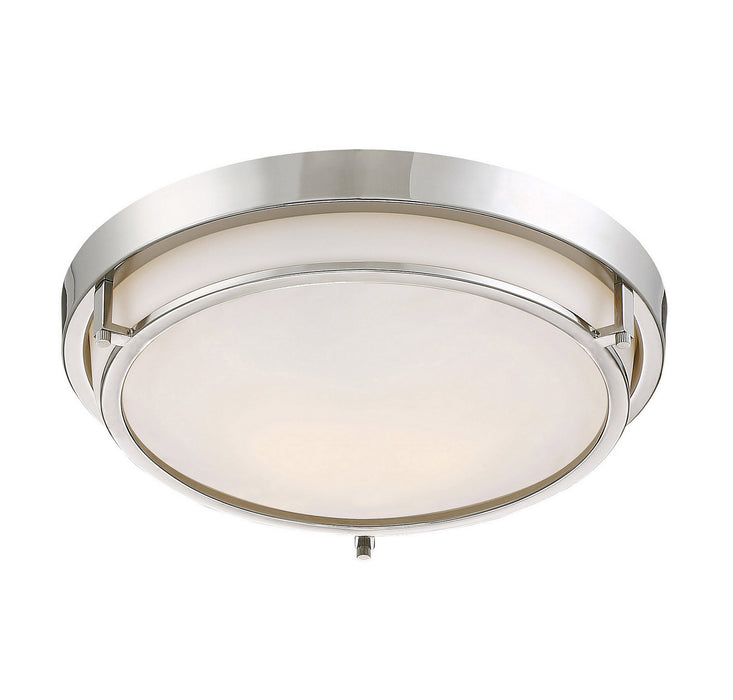 Meridian M60019PN Two Light Flush Mount, Polished Nickel