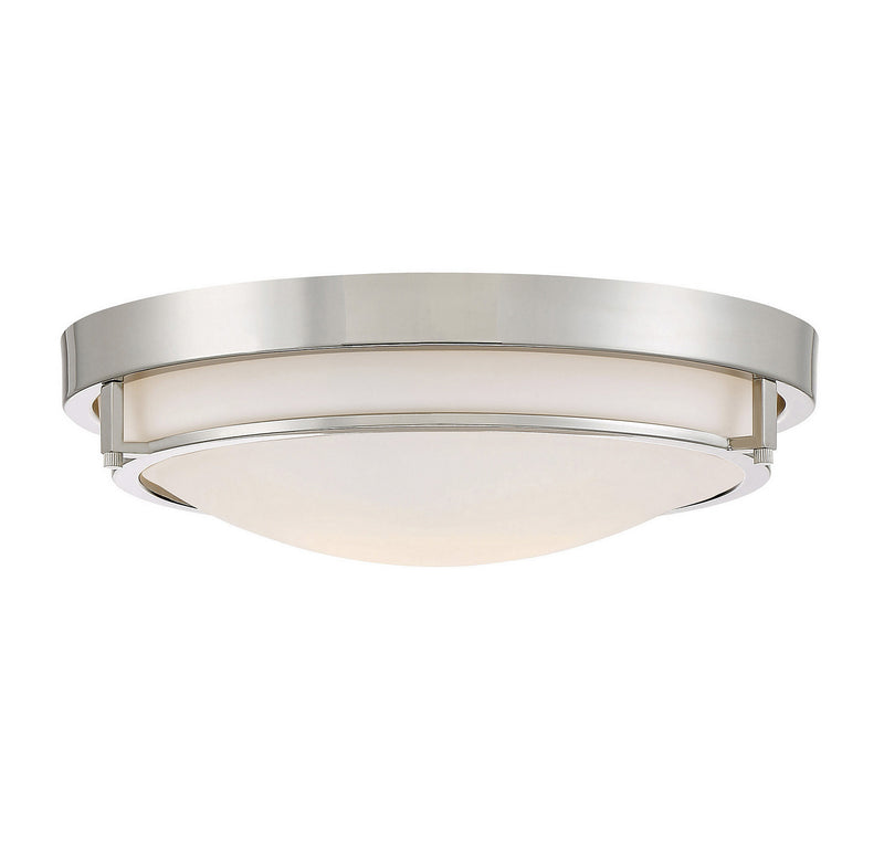 Meridian M60019PN Two Light Flush Mount, Polished Nickel