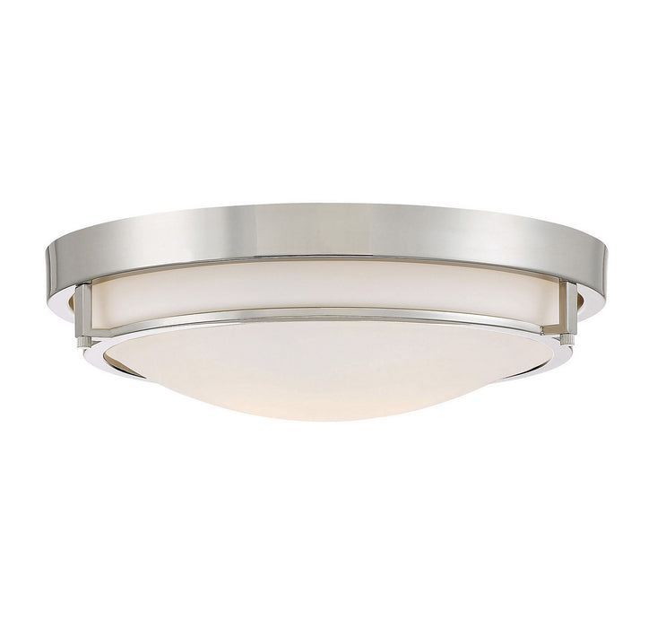 Meridian M60019PN Two Light Flush Mount, Polished Nickel