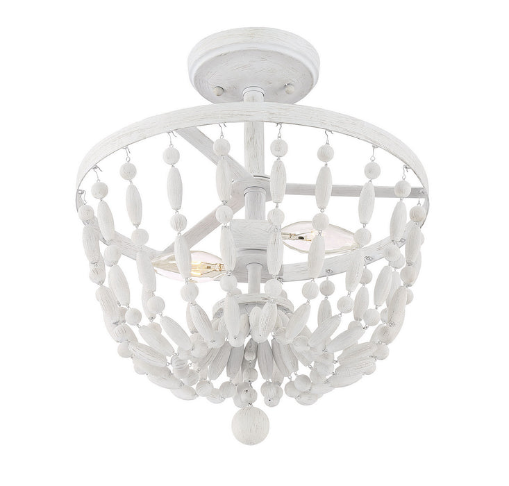 Meridian M60028DW Two Light Semi-Flush Mount, Distressed Wood