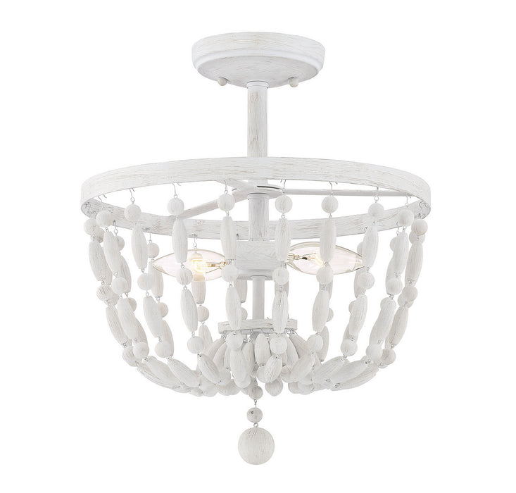 Meridian M60028DW Two Light Semi-Flush Mount, Distressed Wood