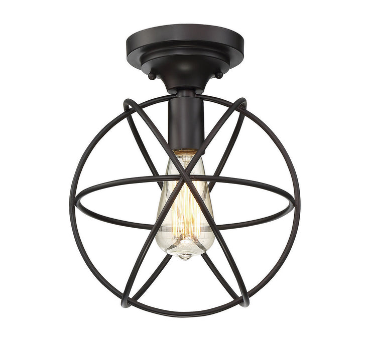 Meridian M60029ORB One Light Flush Mount, Oil Rubbed Bronze
