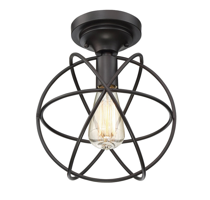 Meridian M60029ORB One Light Flush Mount, Oil Rubbed Bronze