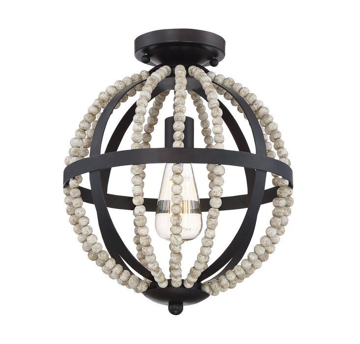 Meridian M60031ORB One Light Semi-Flush Mount, Oil Rubbed Bronze