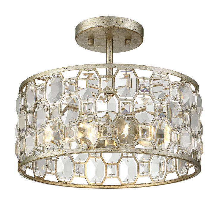 Meridian M60033SG Two Light Flush Mount, Silver Gold