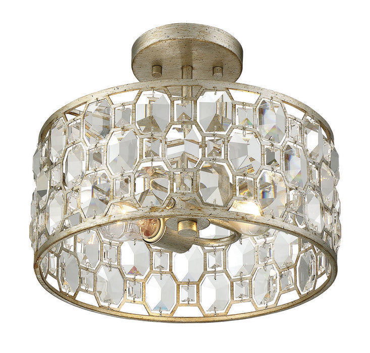 Meridian M60033SG Two Light Flush Mount, Silver Gold
