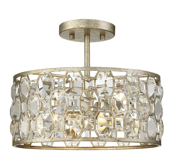 Meridian M60033SG Two Light Flush Mount, Silver Gold