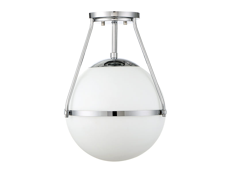 Meridian M60054CH One Light Semi-Flush Mount, Chrome