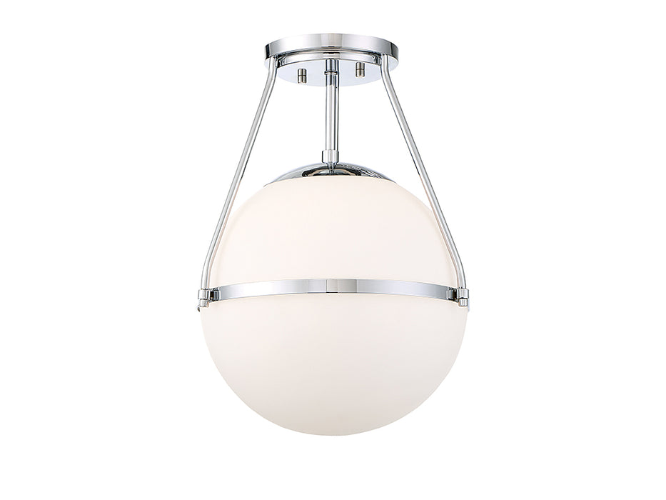 Meridian M60054CH One Light Semi-Flush Mount, Chrome