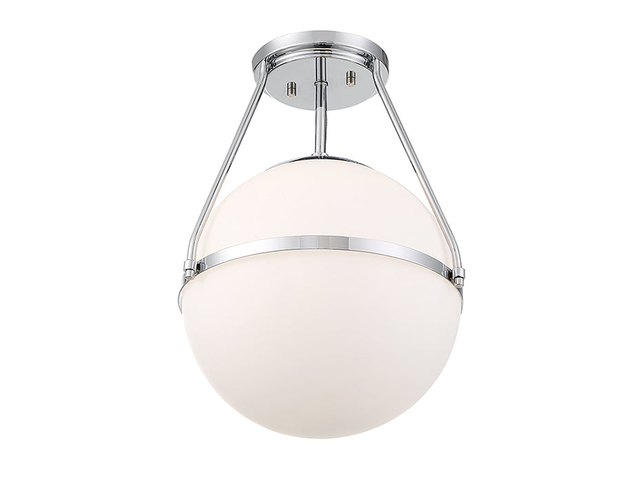 Meridian M60054CH One Light Semi-Flush Mount, Chrome