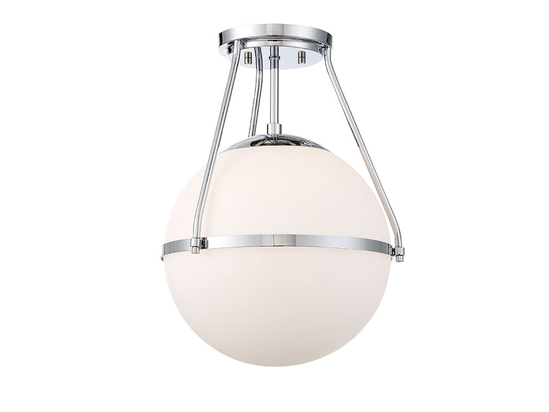 Meridian M60054CH One Light Semi-Flush Mount, Chrome