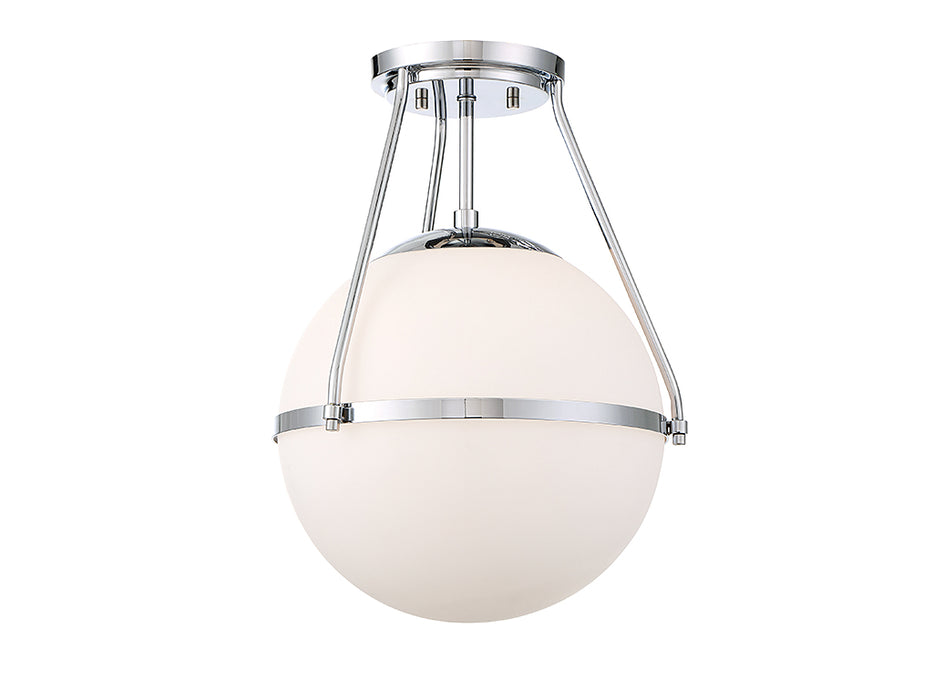 Meridian M60054CH One Light Semi-Flush Mount, Chrome