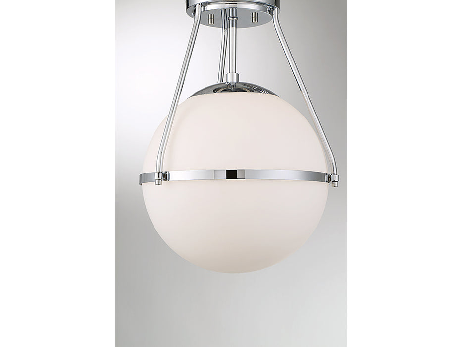 Meridian M60054CH One Light Semi-Flush Mount, Chrome