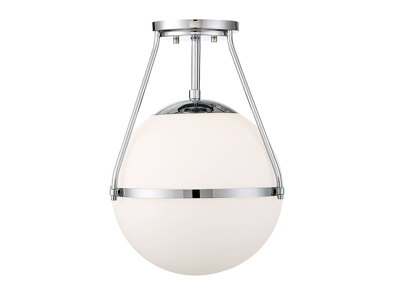 Meridian M60054CH One Light Semi-Flush Mount, Chrome