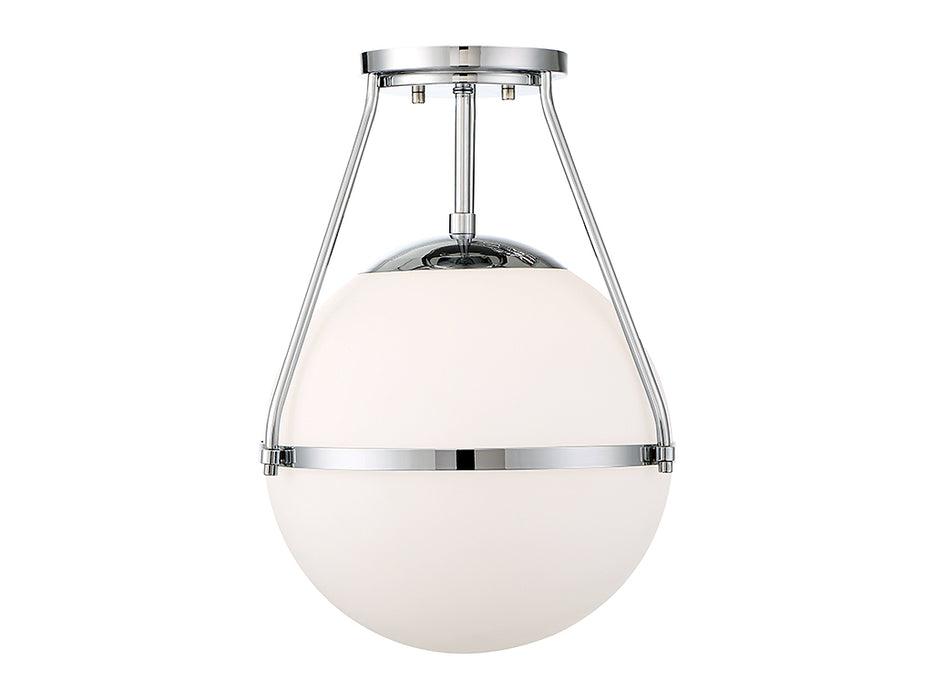 Meridian M60054CH One Light Semi-Flush Mount, Chrome