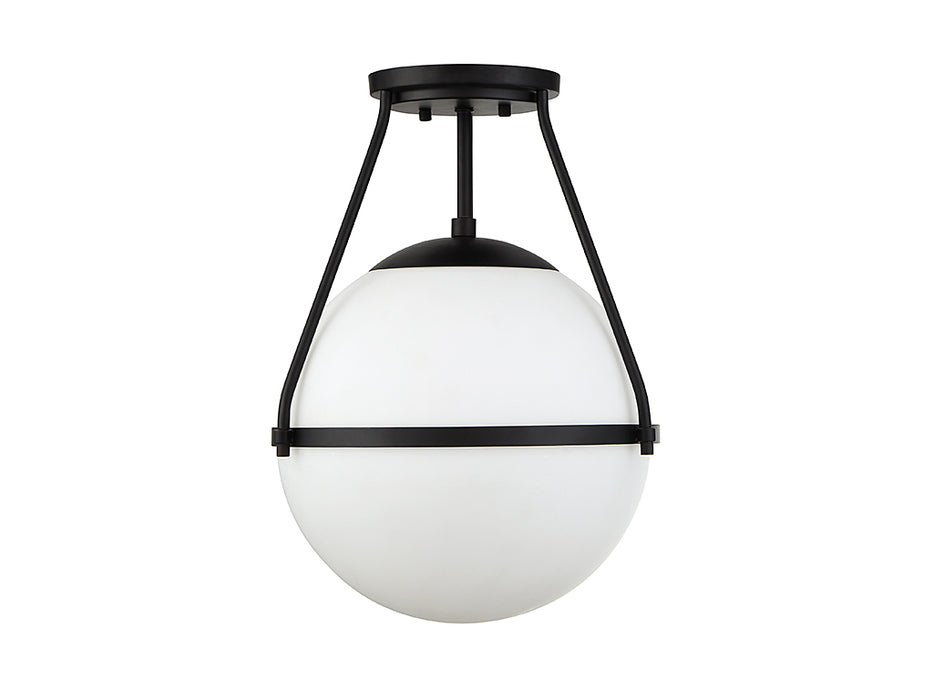 Meridian M60054MBK One Light Semi-Flush Mount, Matte Black