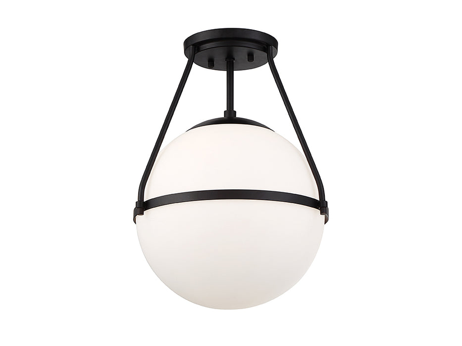 Meridian M60054MBK One Light Semi-Flush Mount, Matte Black