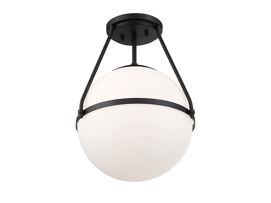 Meridian M60054MBK One Light Semi-Flush Mount, Matte Black