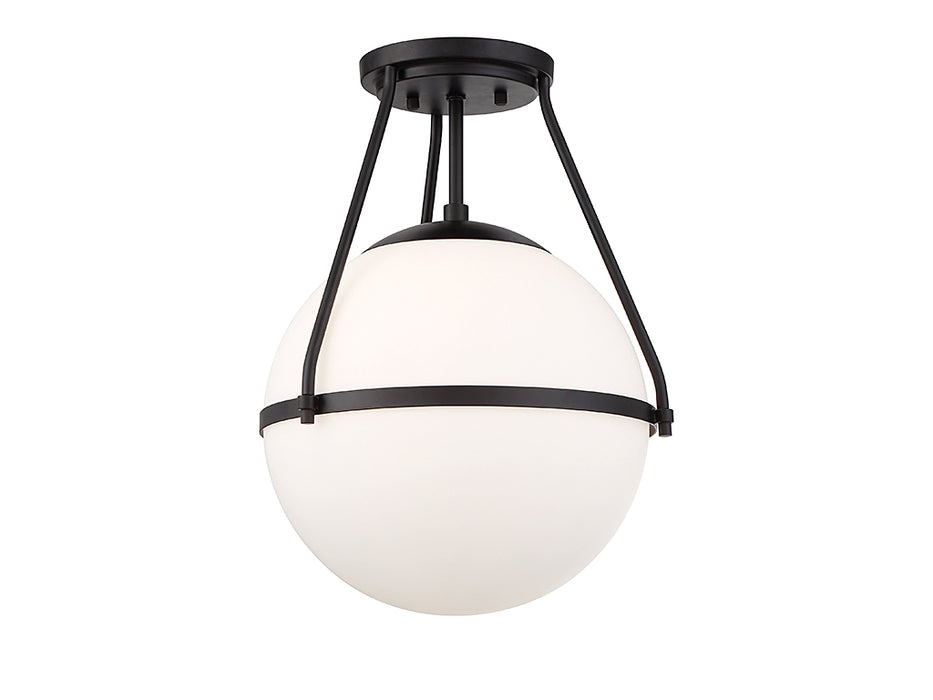 Meridian M60054MBK One Light Semi-Flush Mount, Matte Black